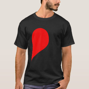 Halva hjärtans Höger Hand Side Kärlek par Camisa P T Shirt