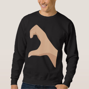 Halva hjärtat Lämnat Hand Side Kärlek par Camisa P Lång Ärmad Tröja