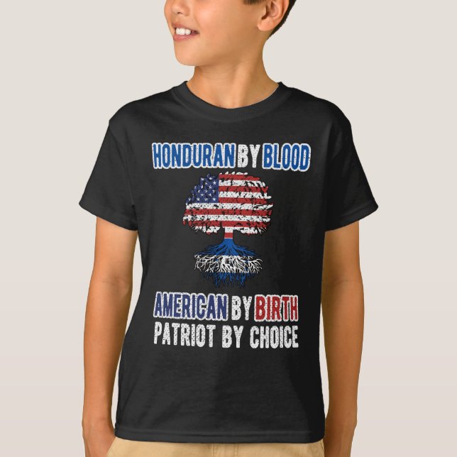Halva Honduran Halvamerikanska Flagga Honduras USA T Shirt (Framsida)