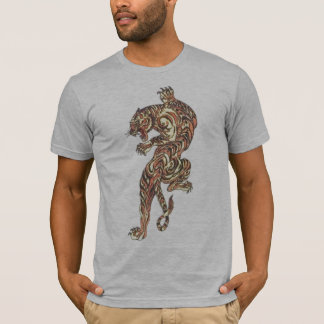 Halva inpassade manar för asiatiska tee shirt