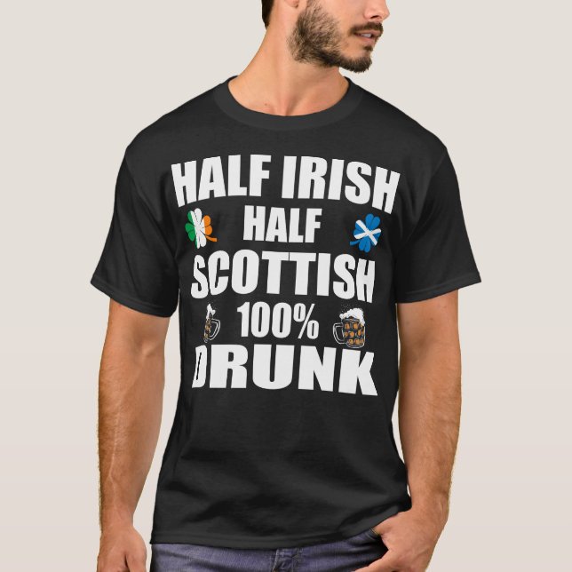 Halva irländska halvskotska Drunk St. Patricks T Shirt (Framsida)