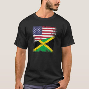 Halva Jamaican Flagga T Shirt Vintage Jamaica USA 