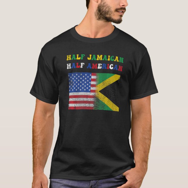 Halva Jamaican Halamerikanska halvJamaican T Shirt (Framsida)