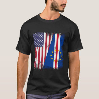 Halva Kap Verdes Flagga Vintage Kap Verde Usa Gift T Shirt