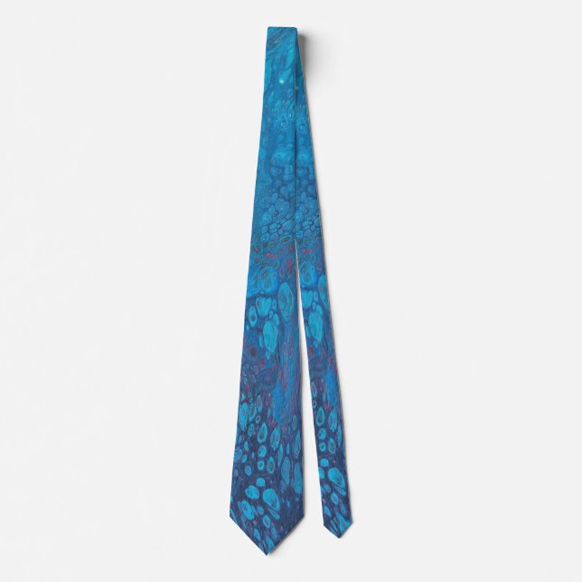 Halva Kärlek 2-Abstraktens Coola Ice Blue Tie Slips (Framsida)