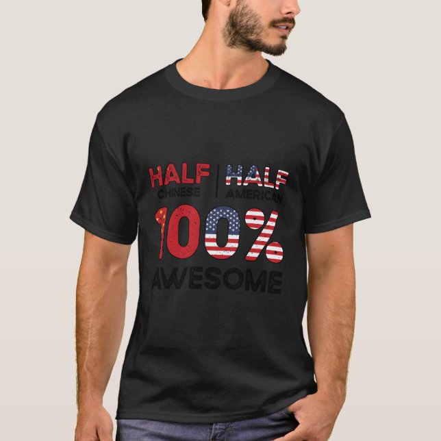 Halva kinesiska Chinan Amerikanska medborgare T Shirt (Framsida)