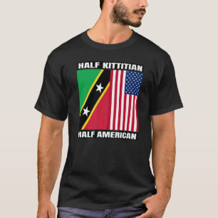 Halva Kittitiska amerikanska Saint Kitts och Nevis T Shirt