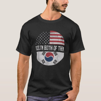Halva koreanska halvamerikanska USA flagga Sydkore T Shirt