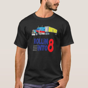 Halva Lastbil 8: e födelsedag Big Rig Trucker Arti T Shirt