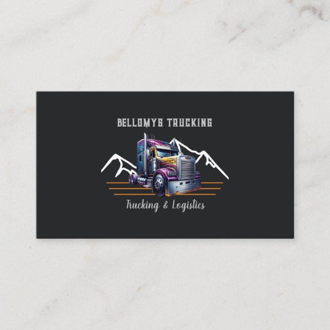Halva Lastbil-lastning och logistik Visitkort (Framsida)