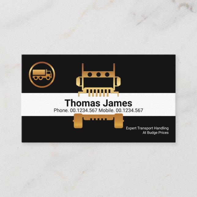 Halva Lastbil Namn-hållaren med dubbla ton Färger Visitkort (Framsida)