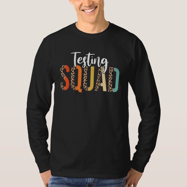 Halva leopardtestning av kvadratmotiv Motivational T Shirt (Framsida)