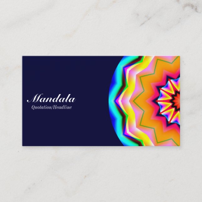 Halva Mandala 01 - Mörk Navy Visitkort (Framsida)