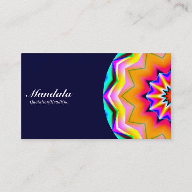 Halva Mandala 02 - Mörk Navy Visitkort (Framsida)