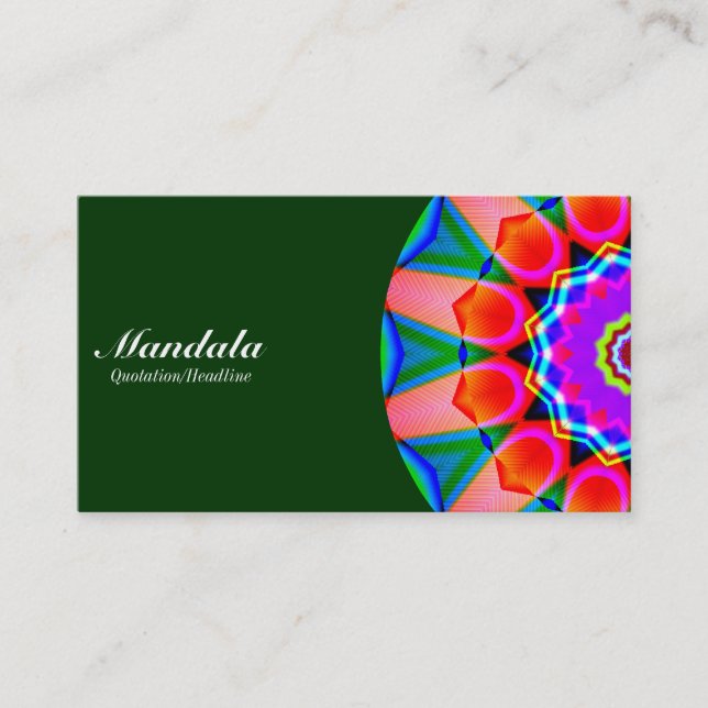 Halva Mandala 07 - Mörk grönt 003300 Visitkort (Framsida)