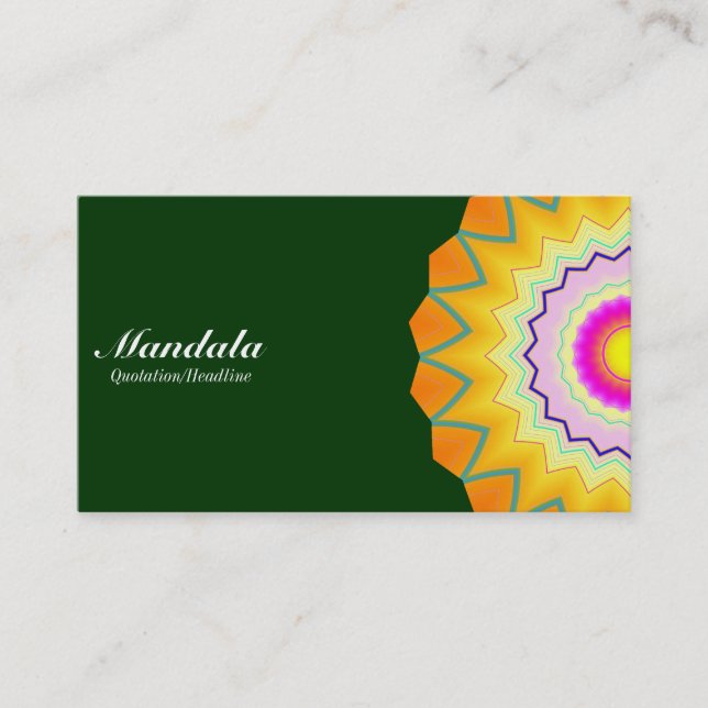 Halva Mandala 260614(2) - Mörk grönt Visitkort (Framsida)
