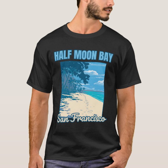 Halva Måne Bay � Australien � kustjudel T Shirt (Framsida)