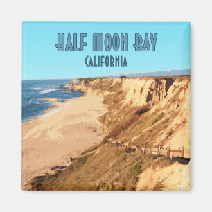 Halva Måne Bay California Vintage Magnet