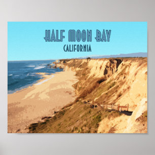 Halva Måne Bay California Vintage Poster