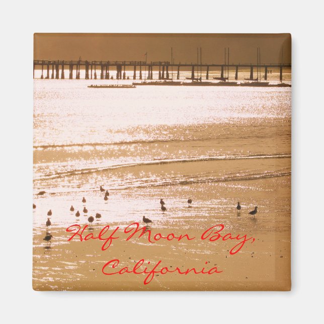 Halva Måne Bay, Kalifornien Magnet (Framsidan)