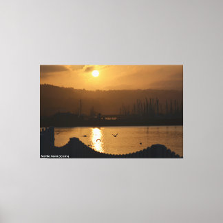 Halva Måne Bay Marina Sunrise IV - Wrapped Canvas
