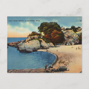 Halva Måne Beach, Gloucester Massachusetts Vykort