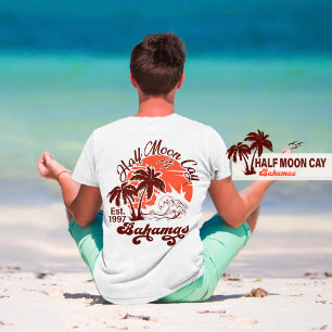 Halva Måne Cay Bahamas - Handflatan träd Vintage 8 T Shirt