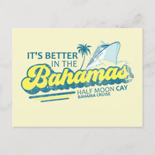 Halva Måne Cay Bahamas Postcard Vacation Cruise Vykort
