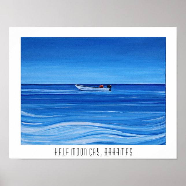 Halva Måne Cay, Bahamas Poster (Framsidan)