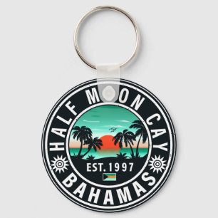 Halva Måne Cay Bahamas Retro Sunset Souvenirs 60-t Nyckelring