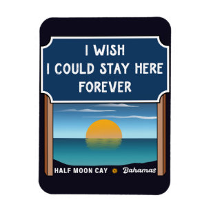 Halva Måne Cay Bahamas Retro Sunset Vacation 60-ta Magnet