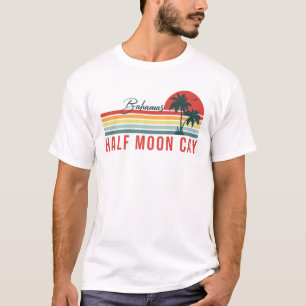 Halva Måne Cay Bahamas Retro Sunset Vacation 60-ta T Shirt