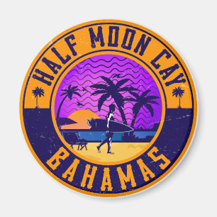 Halva Måne Cay Bahamas - Retro Vintage 80 s Magnet