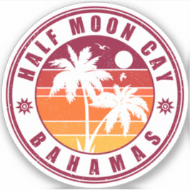 Halva Måne Cay Bahamas - Retro Vintage 80-talet So Klistermärken