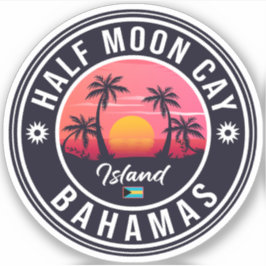 Halva Måne Cay Bahamas Retro Vintage Vacation 60-t Klistermärken