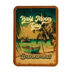 Halva Måne Cay Bahamas Retro Vintage Vacation 60-t Magnet