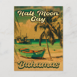 Halva Måne Cay Bahamas Retro Vintage Vacation 60-t Vykort
