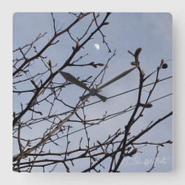 Halva Måne i Daylight Fyrkantig Klocka