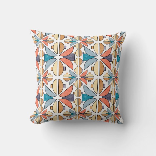 Halva Måne i korall och kalk Kudde (Framsida)