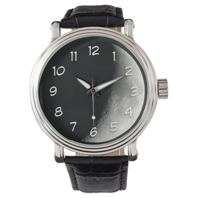 Halva Måne i natt | Stäng foto Armbandsur (Framsida)