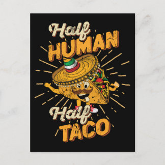 Halva mänskligt Taco Tacho Tisdag Cinco de Mayo Vykort