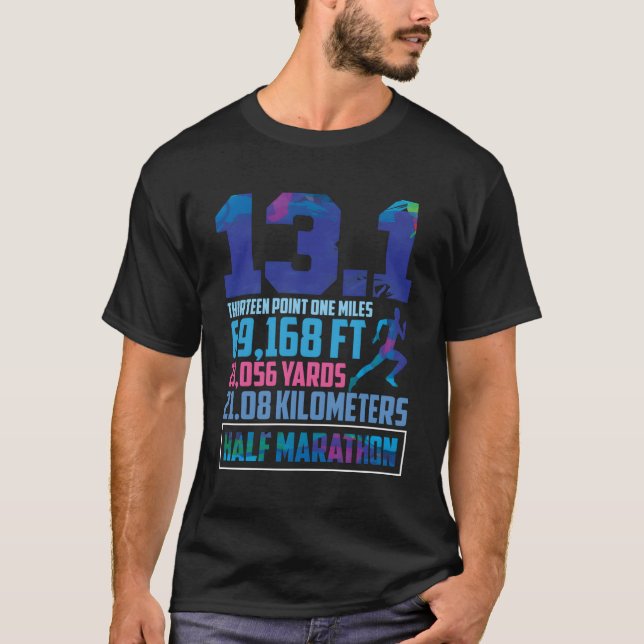 Halva Marathon 13,1 Miles Running Springer T Shirt (Framsida)