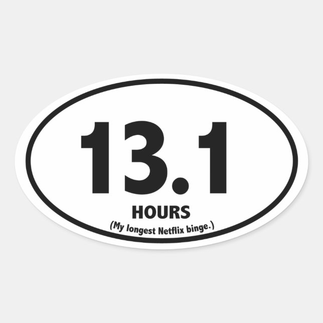 Halva Marathon Parody Sticker Ovalt Klistermärke (Framsida)