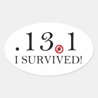 Halva Marathon Spoof Sticker Ovalt Klistermärke