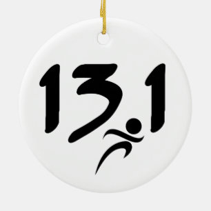 Halva-maraton 13,1 julgransprydnad keramik