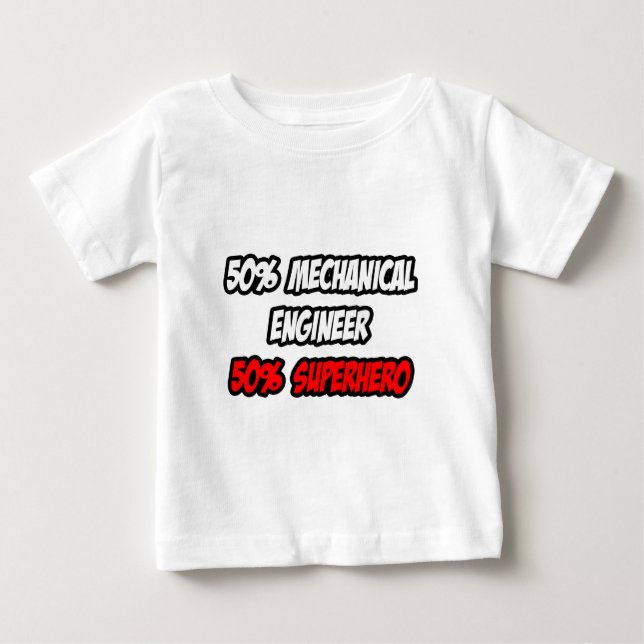 Halva Mekaniska Ingenjör..Halva superhjälten T-shirt (Framsida)