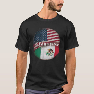 Halva mexikanska halva amerikanska USA flagga Mexi T Shirt