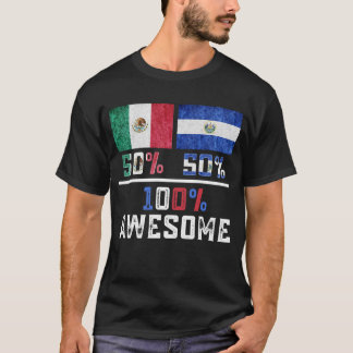 Halva mexikanska halvsalvadoranska Pridet Mexiko E T Shirt