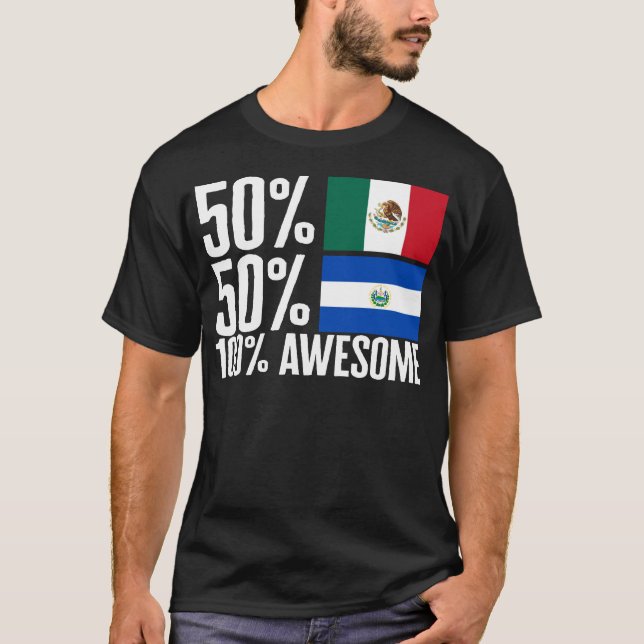 Halva mexikanska halvsalvadoranska shirt, 50 mexik t shirt (Framsida)
