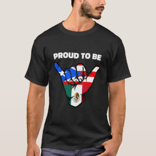 Halva mexikanska och puerto Rican Rico Flagga Shak T Shirt